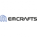 logo emcrafts in blue and black
