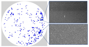 Lumina's systems are able to detect particles down to 150nm on glass surfaces.
