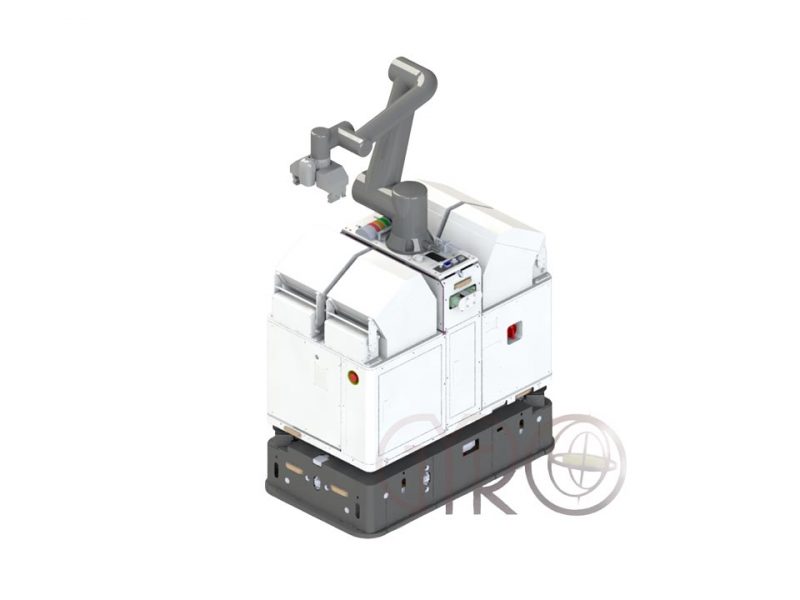 Technical illustration of Open Cassette AMR from GYRO for applications like Wafer Manufacturer, Foundry, Wafer Bumping, Wafer Probing...